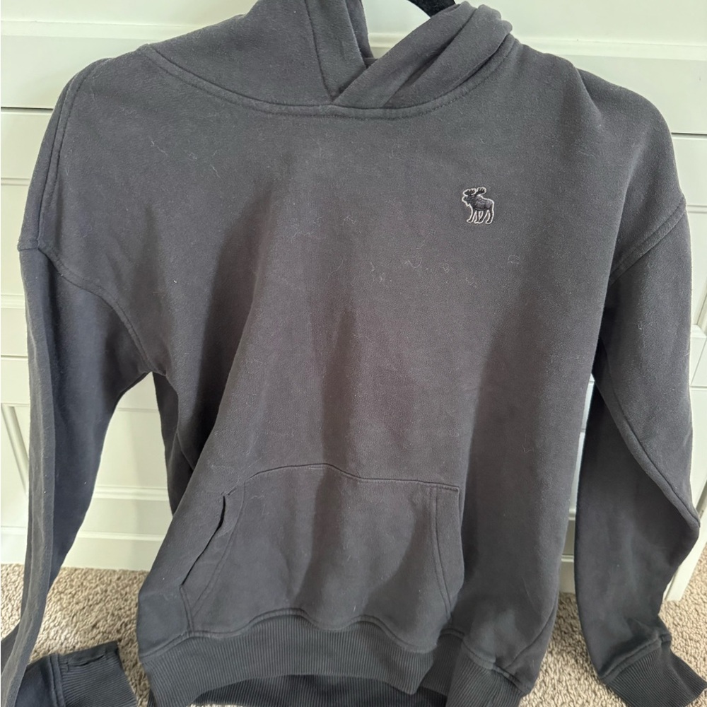 Abercrombie Kids Cozy Icon Charcoal Hoodie